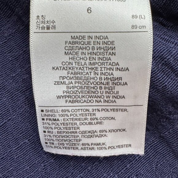 Banana Republic Empire‎ Waist Blue Sleeveless Peplum Top Womens 6 Zip Back Shirt - Picture 3 of 7